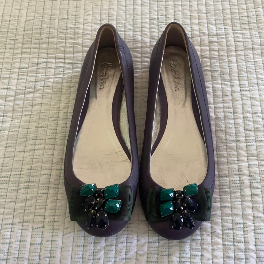 Boden Purple Jeweled Flats Sz US8/UK39